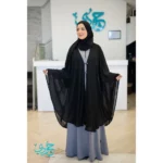 Buttoned Chiffon Cape