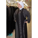 Grey Striped Abaya