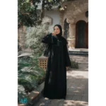 Leather Pleated Abaya