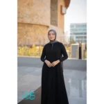 Sleeveless Plain Silk Abaya