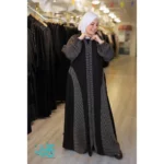 Striped Cardigan Abaya - Image 2