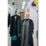 Leather cardigan abaya