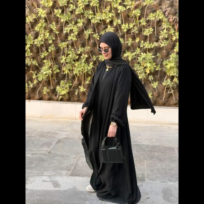Chiffon ruffle abaya - Image 3